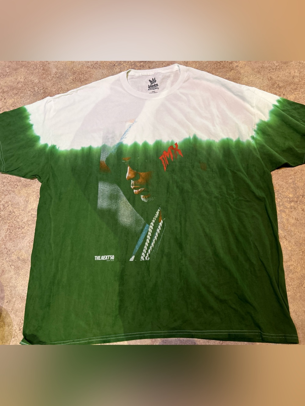 Legends DMX the next 50 Green and White Graphic Tie-Dye Short Sleeve Tee 3X